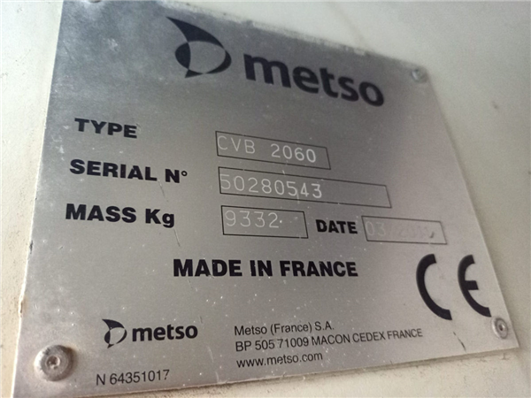 Metso Model Cvb 2060, 2m X 6m (6' X 20') Inclined Screen)